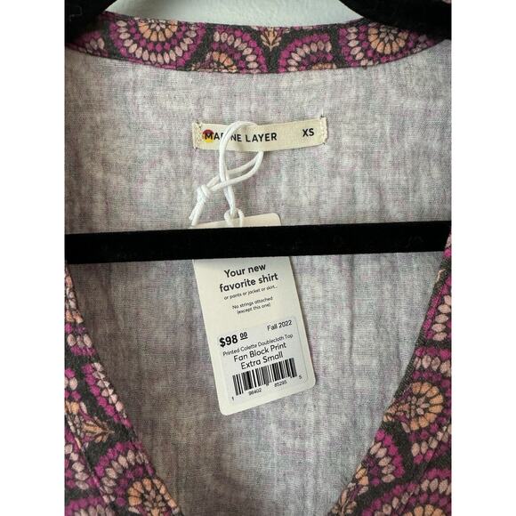 NWT Marine Layer Printed Colette Doublecloth Top Women’s Size XS - Picture 7 of 8